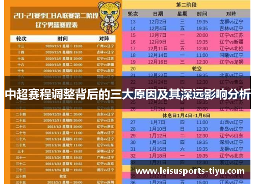 中超赛程调整背后的三大原因及其深远影响分析