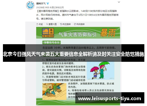 北京今日强风天气来袭五大重要信息全解析请及时关注安全防范措施