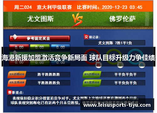 海港新援加盟激活竞争新局面 球队目标升级力争佳绩